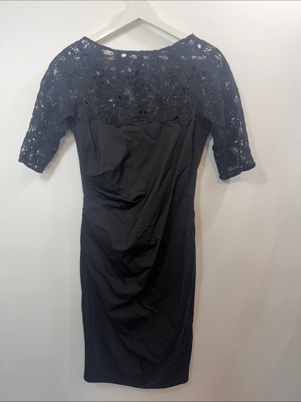 Lela Rose Lace pattern black cocktail party dress size 8